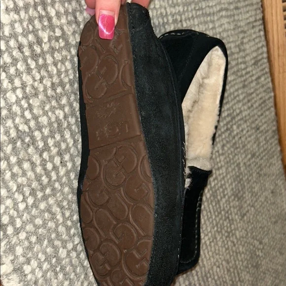 UGG Black Shearling Loafers - Picture 6 of 10